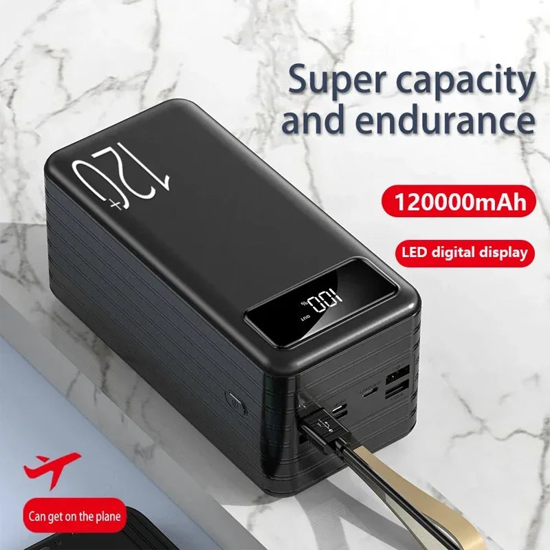 Portable Super Fast Charging Power Bank 120000mAh 66W