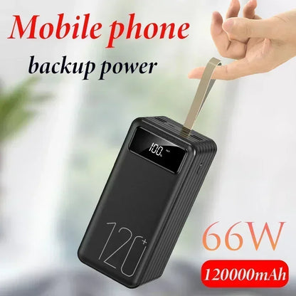 Portable Super Fast Charging Power Bank 120000mAh 66W