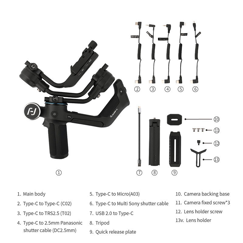 FeiyuTech NEW Feiyu SCORP-C 3-Axis Handheld Gimbal Stabilizer