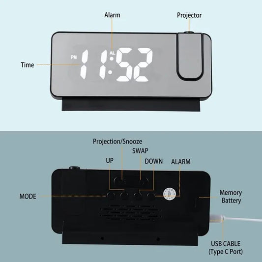 Mirror projection alarm clock ⏰